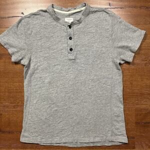 Rag And Bone Henley T Shirt Mens M Gray Short Sleeve Knit Retro Classic Layer